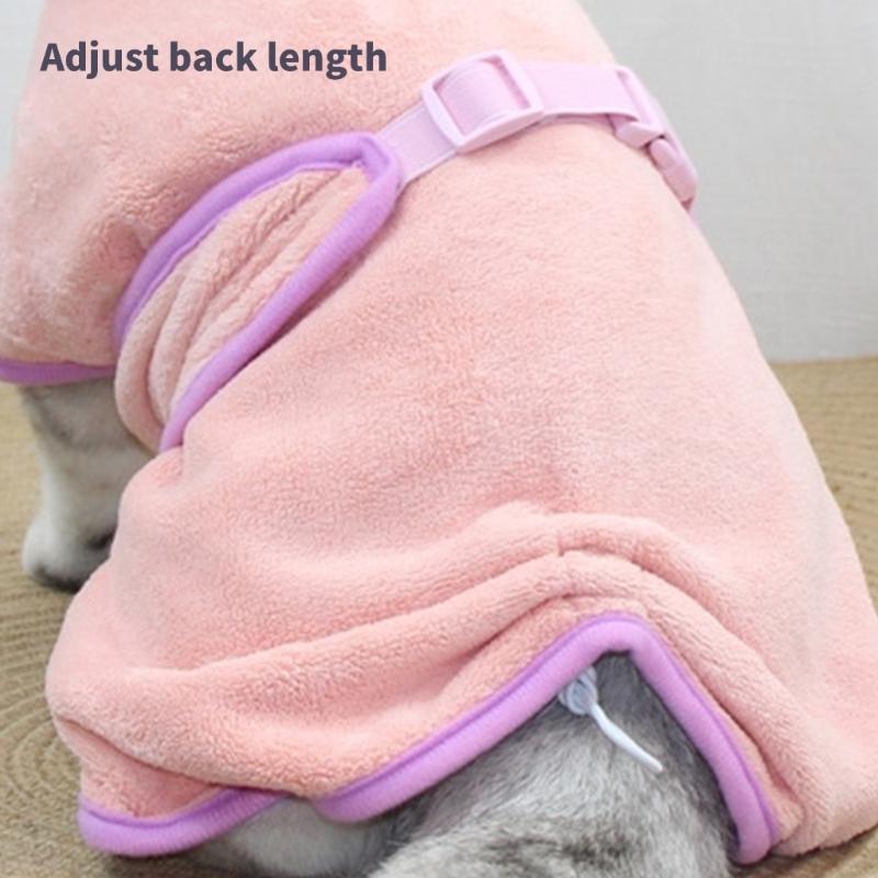 High Absorbent Cat Bathrobe for Dog Pet Bath Towel Quick Dry Bath Coat Soft Bath Robe for Medium Large Dogs Pet Clothes