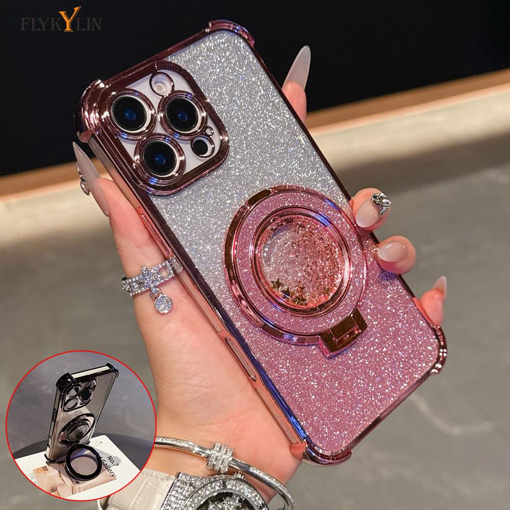 Glitter Magnetic Stand Phone Case For Samsung A53 A52 A32 A23 A33 A22 A03 A51 A02 A12 A73 Shockproof Soft Glitter Stand Cover