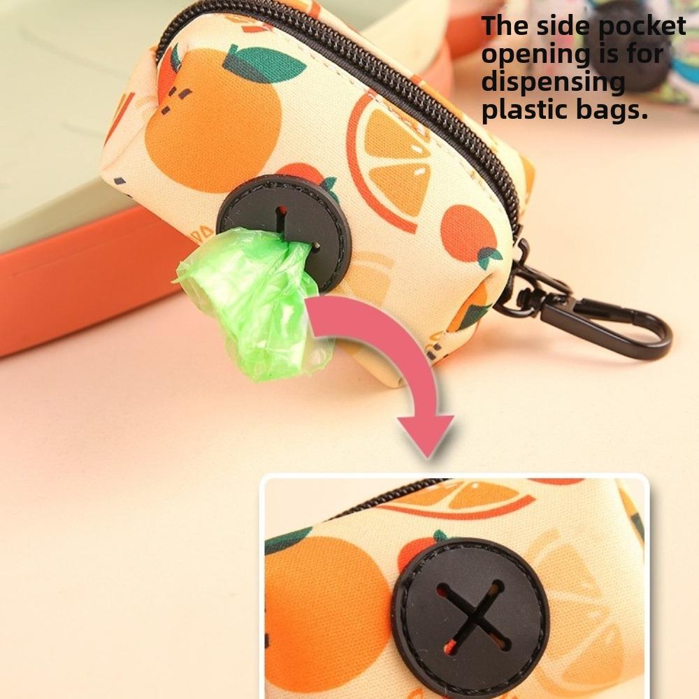 Cute Fruit Pattern Poo Bag Dispenser Waterproof Gabage Bag Organizer Waste Bag Holder Pet Supplies