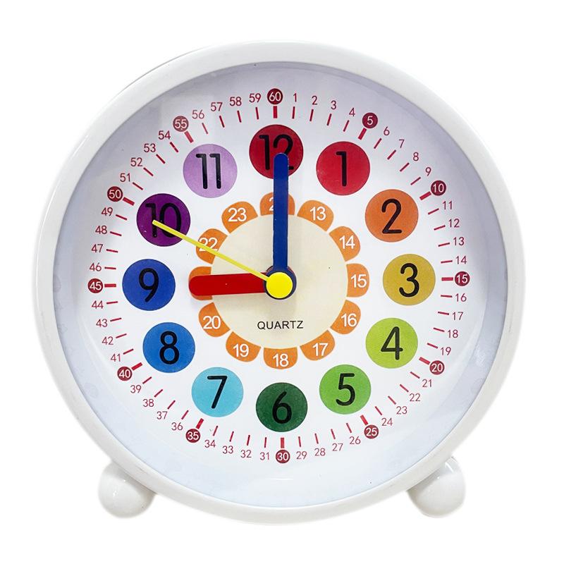 Retro Metal Silent Alarm Clock with Night Light Children's Student Desktop Clock Clock