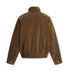 Unisex Suede Fleece Lined Stand Collar Zipper Jacket Streetwear Short Cropped Outerwear Fall
