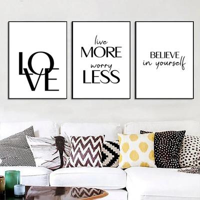Nordic Inspirational Quotes Posters Modern Cursive Verse Wall Art Canvas Painting Mural Decor for Living Room Office Decoration