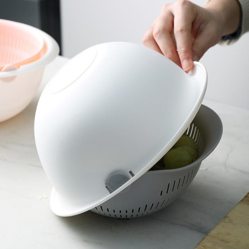 

Rotating Drainer Basket Multifunction Quick Drain 170g Kitchen Tools Vegetable Dripping Basin High Capacity Dish Basin