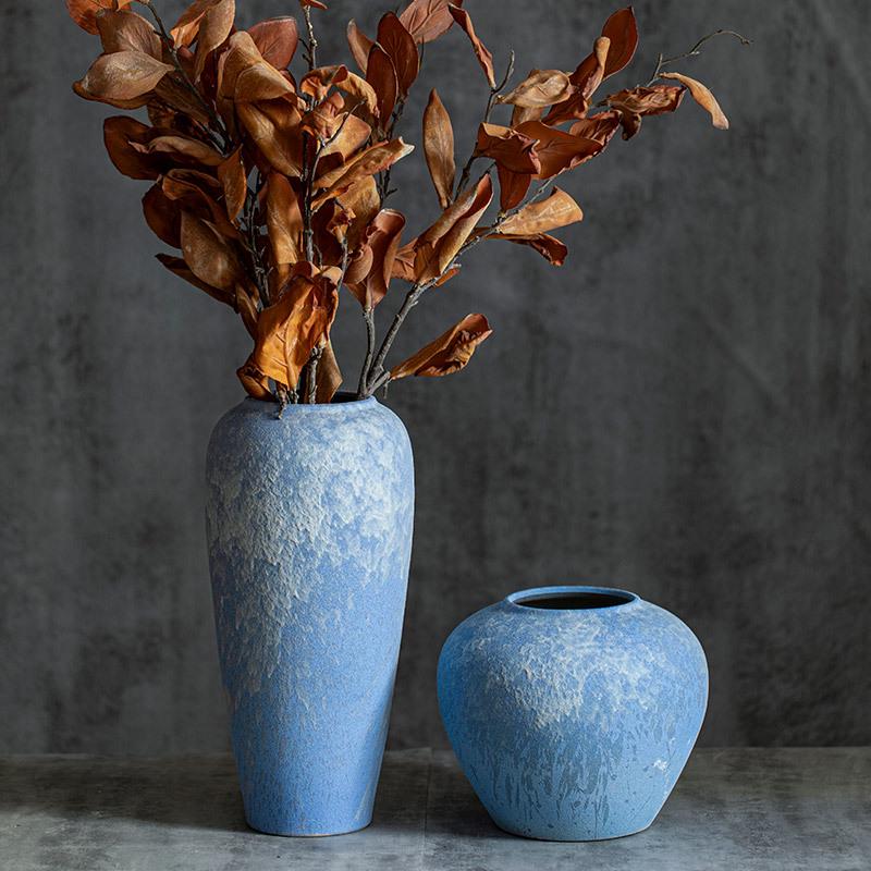 Moderne chinesische Keramikvase für Trockenblumen: Tischdekoration und Wohnzimmerdeko