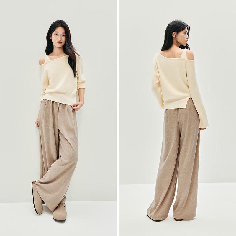 Semir Women's 2025 Winter Slant Shoulder Knit Sweater