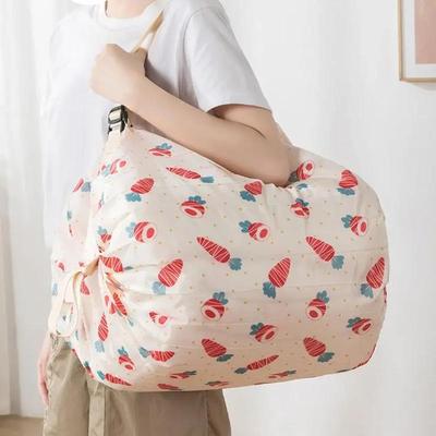 Foldable Reusable Grocery Bag Portable One Shoulder Handbag For Travel Groceries Supermarket Tote