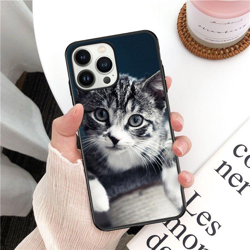 Soft Funda Pet Maine Coon Cat Phone Cover For Iphone 14pro 11pro 12 13pro Max 5s 6s Xs 7 8plus SE Xr 12mini Coque Cases