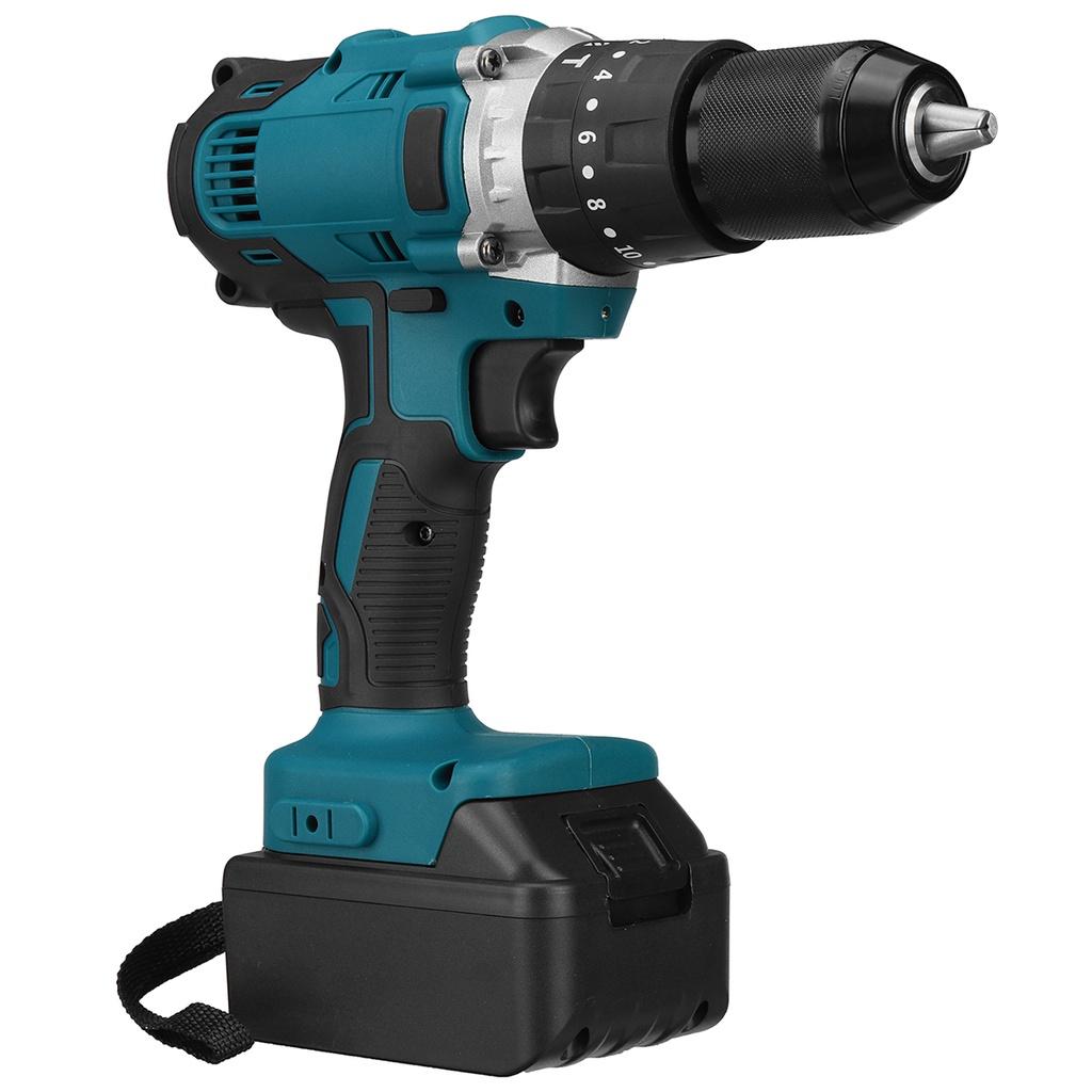 4000 Rpm Blue Brushless Electric Hammer Drill Electric Screwdriver 13mm 520N.m 20+3 Torque Cordless Impact Drill for -18V Battery 3-in-1