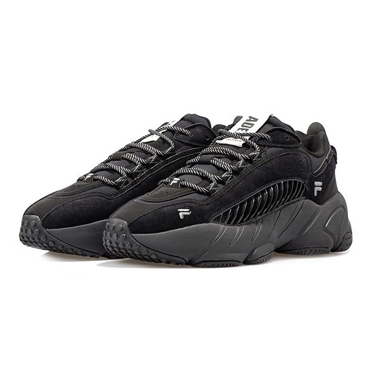 Fila Fusion Retro Comfortable Shock Absorbing Durable Support Low Top Dad Shoes Women Sneaker Black T12W041103FBK