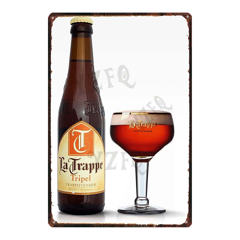 Plăci metalice de tablă pentru bere belgiană, Vintage Brugse Zot La Trappe, pentru perete, bar, pub, artă, bucătărie, cafea, decor pentru casă, 30X20CM DU-8282A