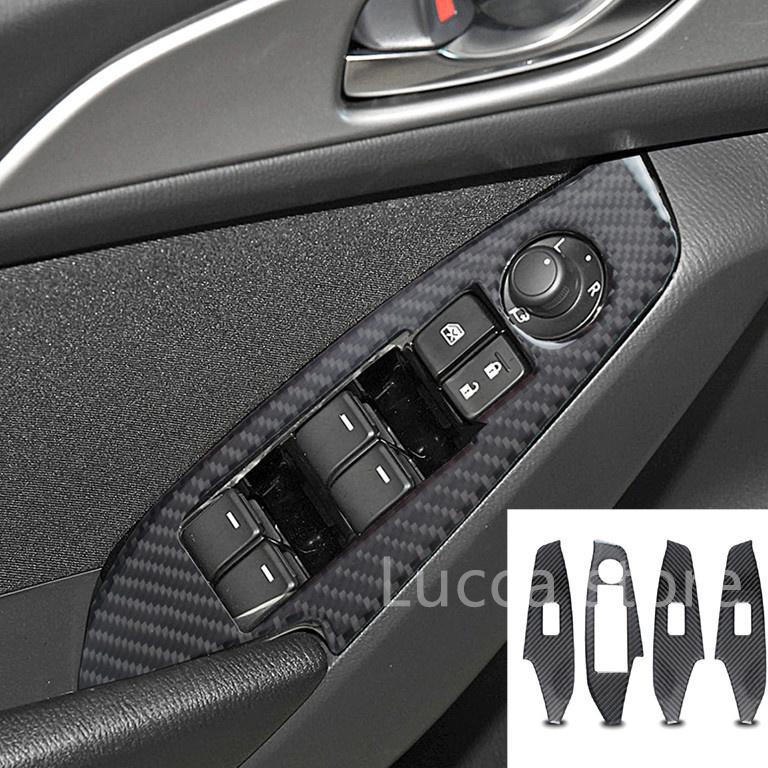 Carbon fiber For Mazda 3 Axela 2013-2016 Accessories Gear Panel Center Console Dashboard Ac Air Outlet Vent Cup Holder