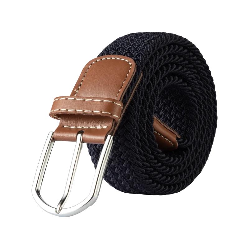 120cm Unisex Elastic Fabric Casual Belt Pin Buckle Expandable Braided Stretch Canvas Simple and Stylish Leisure Men Women Belt