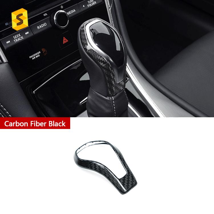 Shasha Carbon Fiber Car Parts Gear Shift Knob Cover Auto Interior Accessories Decoration for Infiniti Q50 Q60