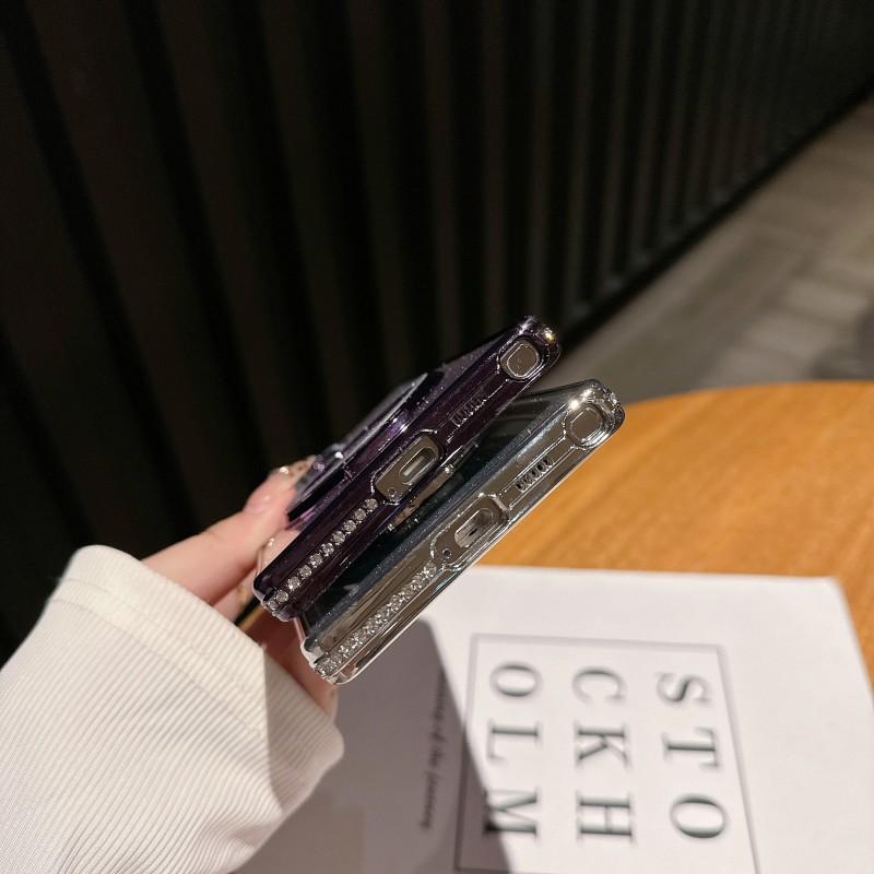 Luxury Magnetic Plating Stand Shockproof  Case For Samsung Galaxy S25 S24 S23 S22 Ultra Plus S24 FE Glitter Diamond BacK Cover