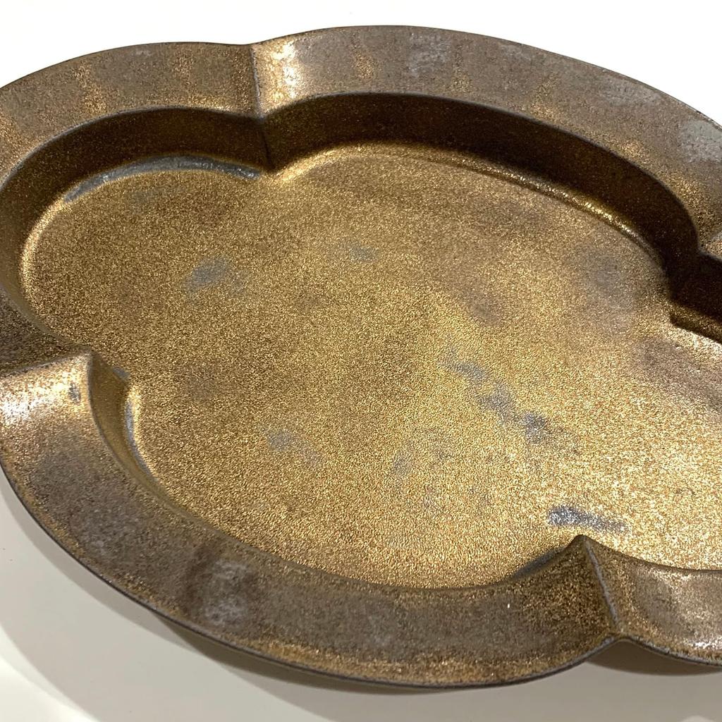 24 To 3 Plates, Large Plates, Serving Plates, Irregular Shape Plates, Gold Plating, Mokko Plate, Large, Gold