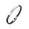 Leather Surgical Engraved Bracelet Initial Couple Strap Bracelet Wrist