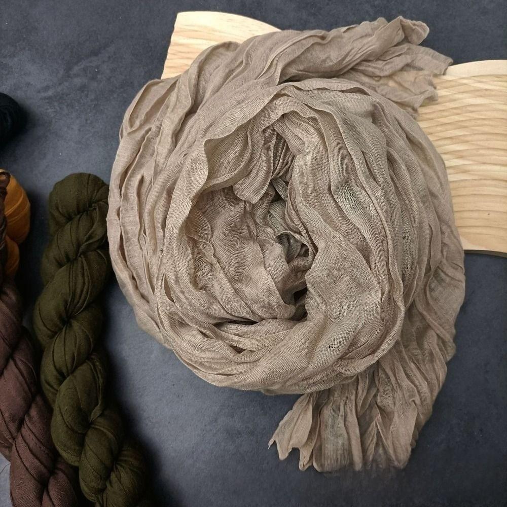 Retro Pleated Printed Scarf Luxury Brand Designer Long Shawl Wrap For Spring Autumn Winter