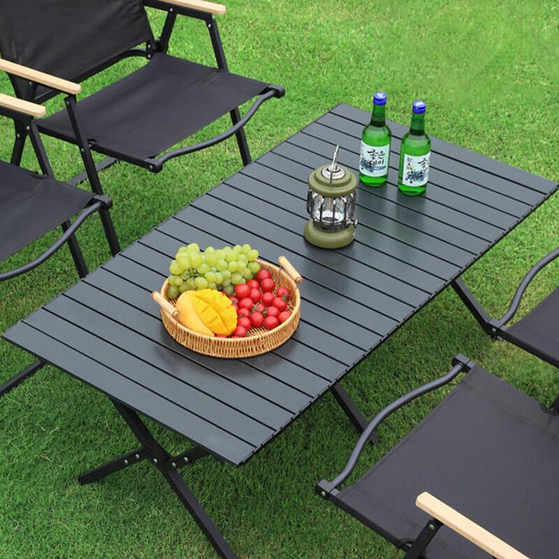 ENJOY SPACE 120cm Outdoor Carbon Steel Roll-up Folding Table