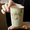 250ml Cute Cat Ru Kiln Ceramic Teacup Elegant Water Jug Master Cup Green Coke Cup Coffee Mug Tea Household Drinkware Accessories