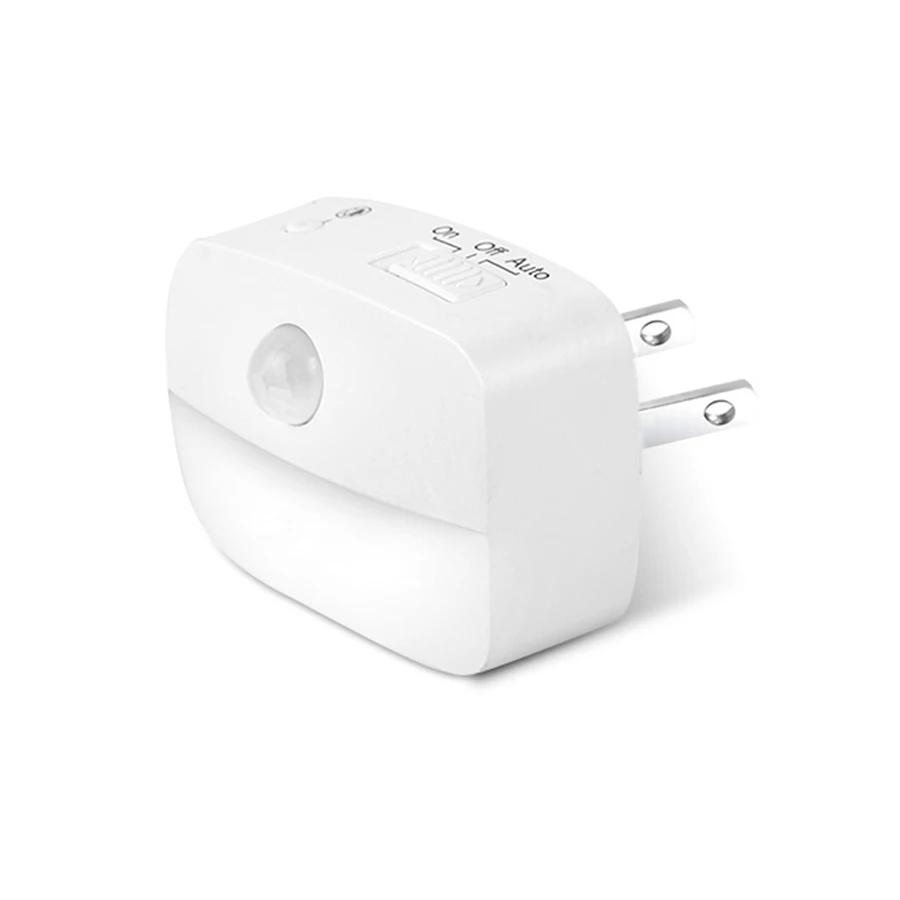 

Розетка EU Us Led Nachtlampje Met Bewegingssensor Ac 85-265V Pir Menselijke Inductie Lamp 3 Kleuren Plug In Muur Voor Slaapkamer
