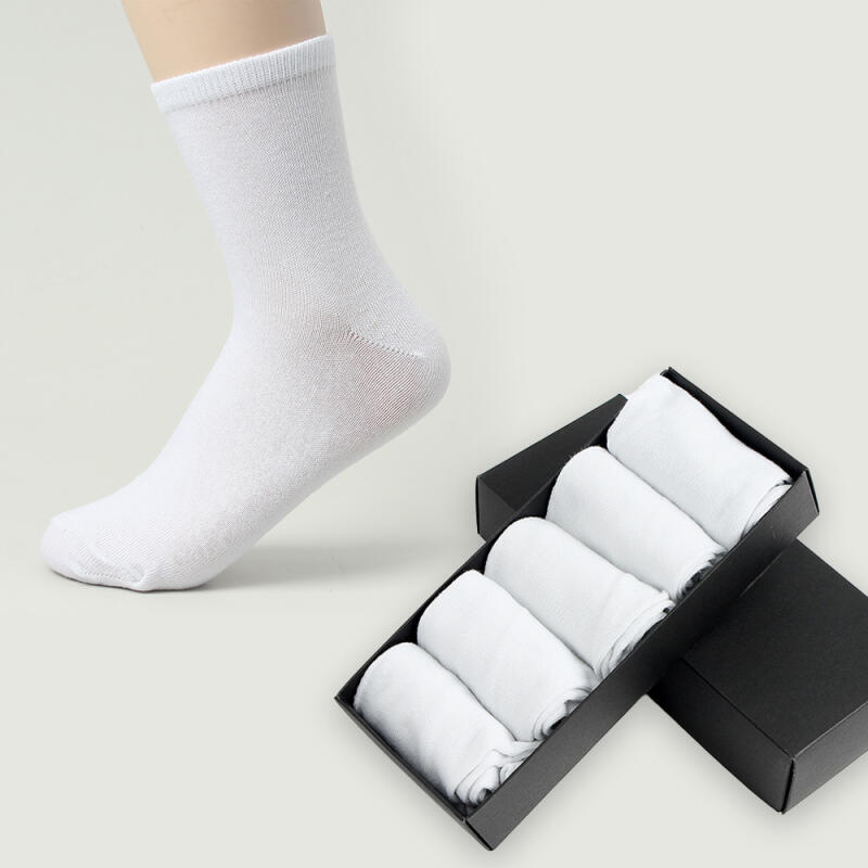 5 Paar Standard Herren Mittelschaftsocken (Weiß)