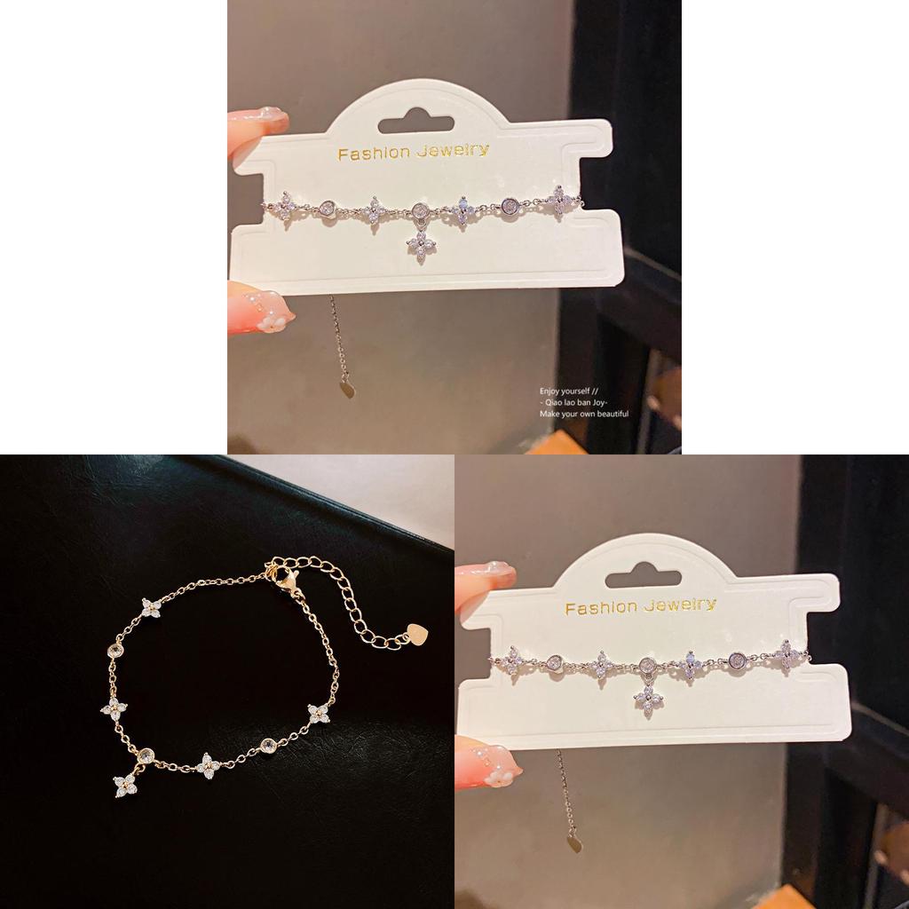 Natural Moon Star Zircon Bracelet For Women With Shimmering Stones And Elegant Style