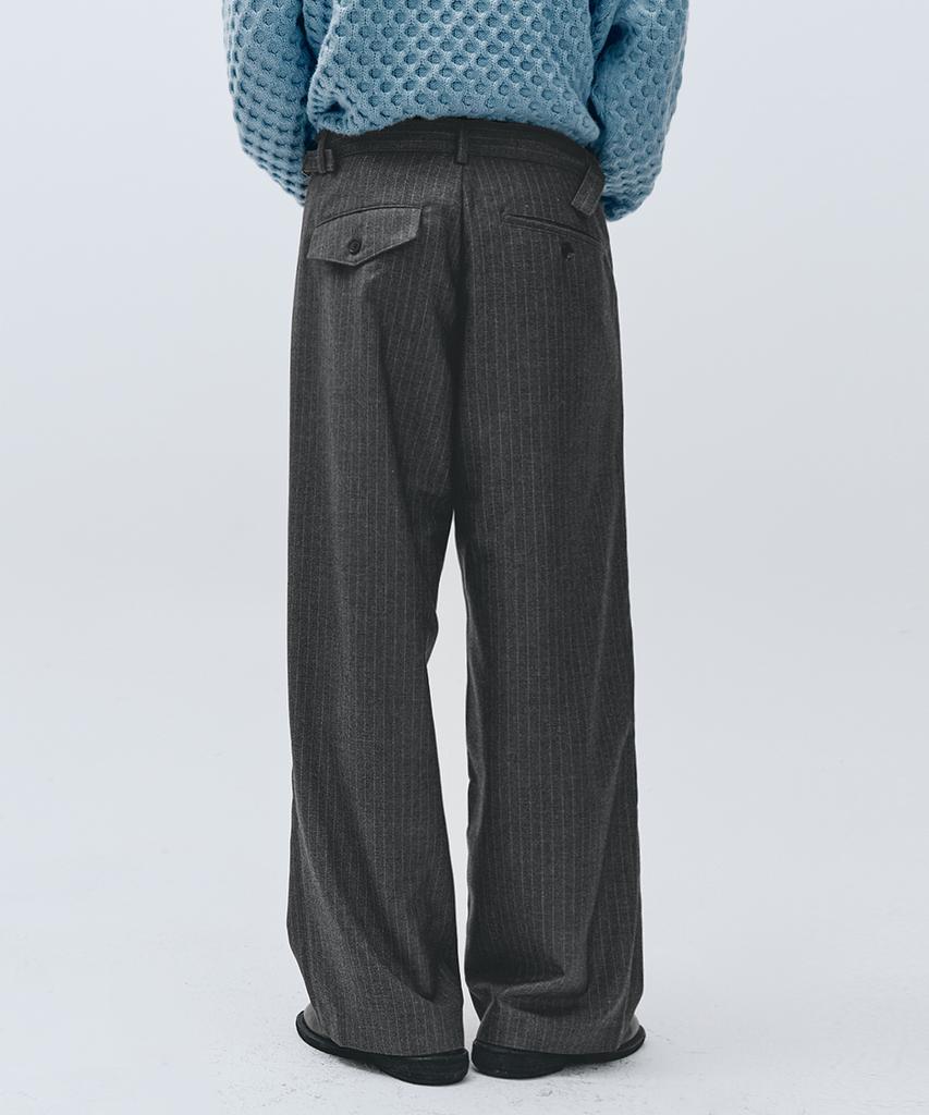 INTEMPOMOOD Retro Stripe Wide Slacks_Gray