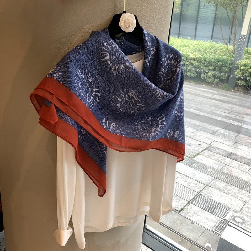 Summer Versatile Waist Shawl Sun Print Outer With High-End Scarf Versatile Square Scarf Large Silk Scarf Scarf Square Scarf