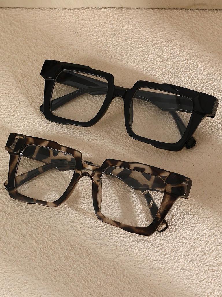 1/2 PCS Fashion Square Plastic Frame Classic Women Clear Glasses For Men Daily Life Take Photo Eyeglasses Clothing Accessories.