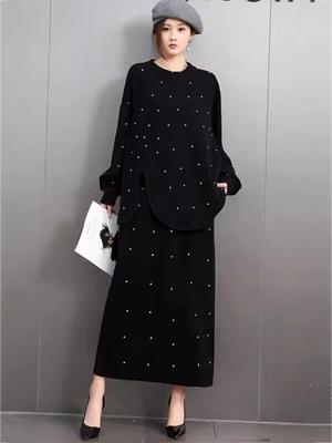 Loose Irregular O-neck Knitted Two-piece Set GMM1295