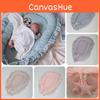 Soft Cotton Lace Baby Nest Portable Newborn Lounger Pillow In Pink Beige Gray Teal