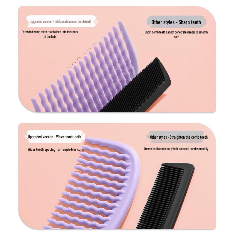 HANDUNYOU Girl's Hair Styling & Parting Comb Set (2-Pack)