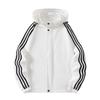 Herren Trendy Kapuzenjacke mit Drei Streifen - Herbst Sportlich Lässig Winddichtes Design mit Reißverschluss