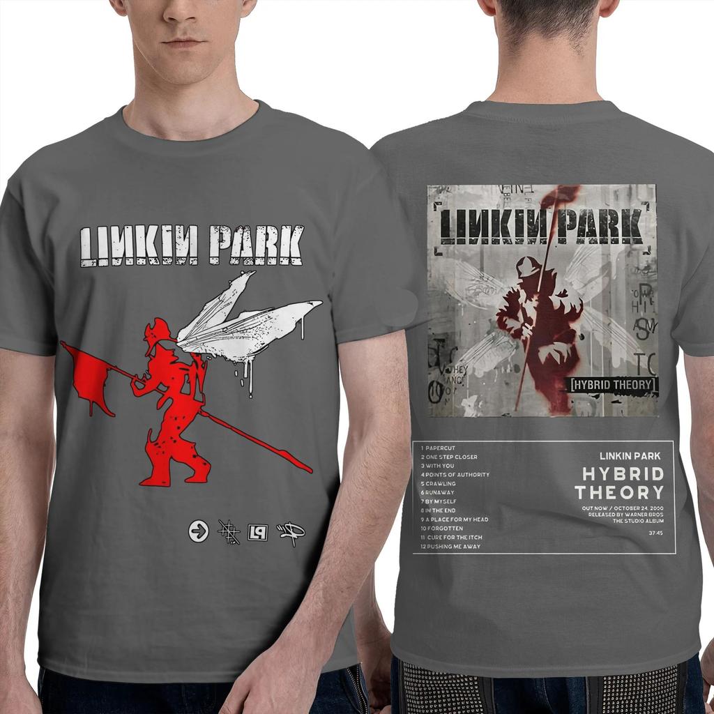 L-Linkin P-Park   Men T Shirt Band  Crazy Tee Shirt Short Sleeve Crewneck T-Shirt 100% Cotton Plus Size Clothes