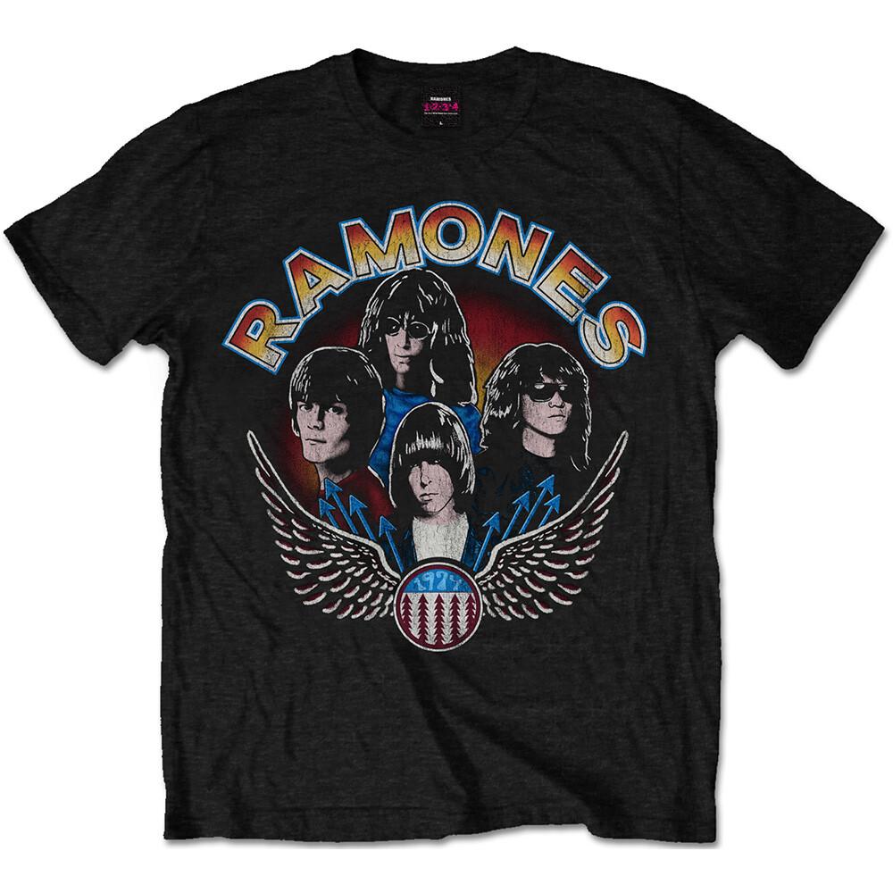 Ramones Unisex T-Shirt Vintage Wings Photo L