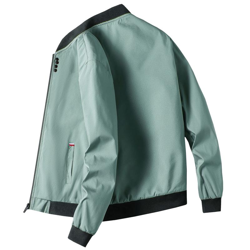 XS-4XL Men's Jacket Autumn Thin Long Sleeve Baseball Uniform Windproof Cycling Jacket Solid Zipper Casual Jacket
