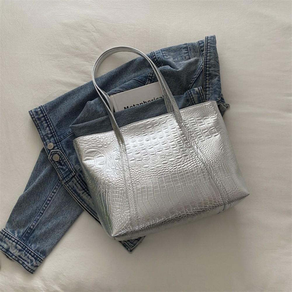 Crocodile Pattern Female Shoulder Bag PU Leather Armpit Tote Bag Fashion Women Handbag  Daily