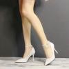 7cm 10cm 12cm Heels Schnalle Frauen Spitzschuh Pumps Lackleder Schuhe Stiletto Heels Büro Pumps Super große Größe 33-50
