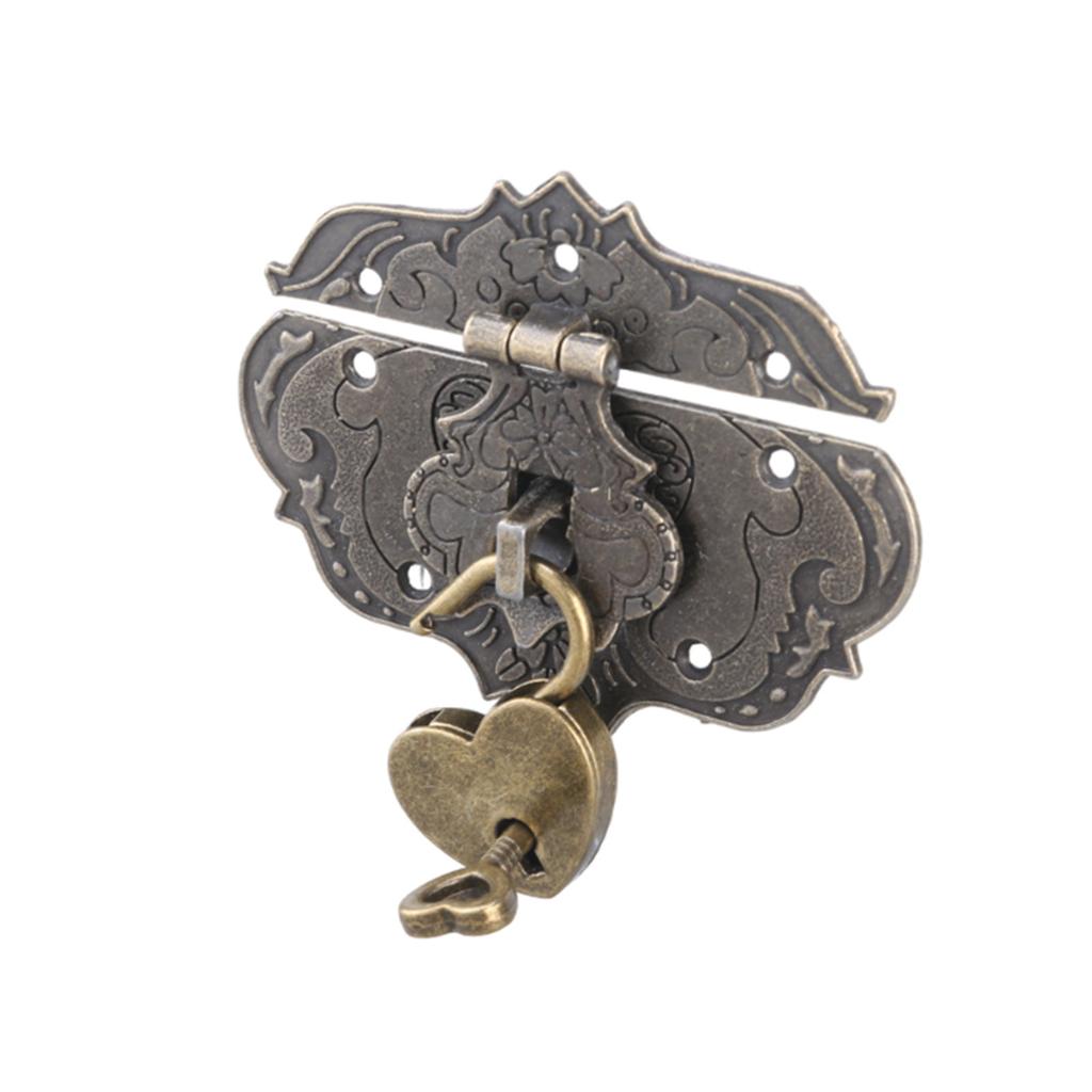 Hook Lock Decorative Hardware Antique Wooden Case Hasp Lock Furniture Buckle Clasp Lock Simple Installation for House