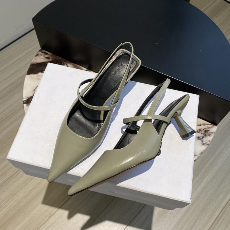 

Нишевые темпераментные грушевые зеленые туфли с острым носком, сумка-голова, пустые ремешки, женские сандалии 2025, новые нежные и универсальные туфли на высоком каблуке 39 зелёный