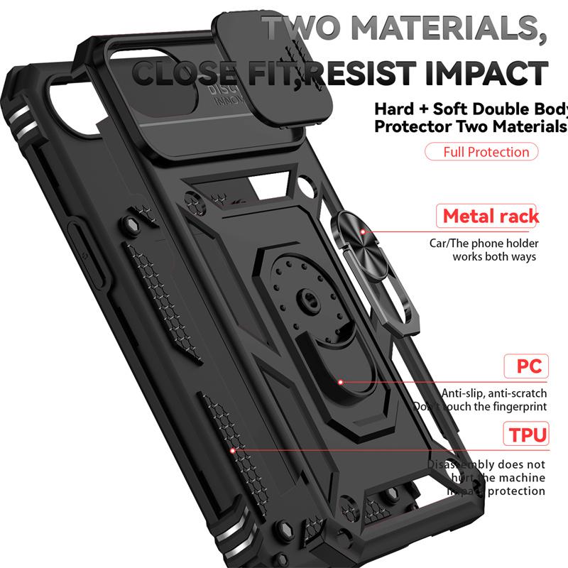 For IPhone 16e Cover Bumper Shockproof Armor PC Silicone Slide Camera Lens Protector Cover for IPhone 16e Otter Armor Box
