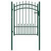 Garden Gate EMMEN with Spikes Steel 104 X 109.5 Cm Green