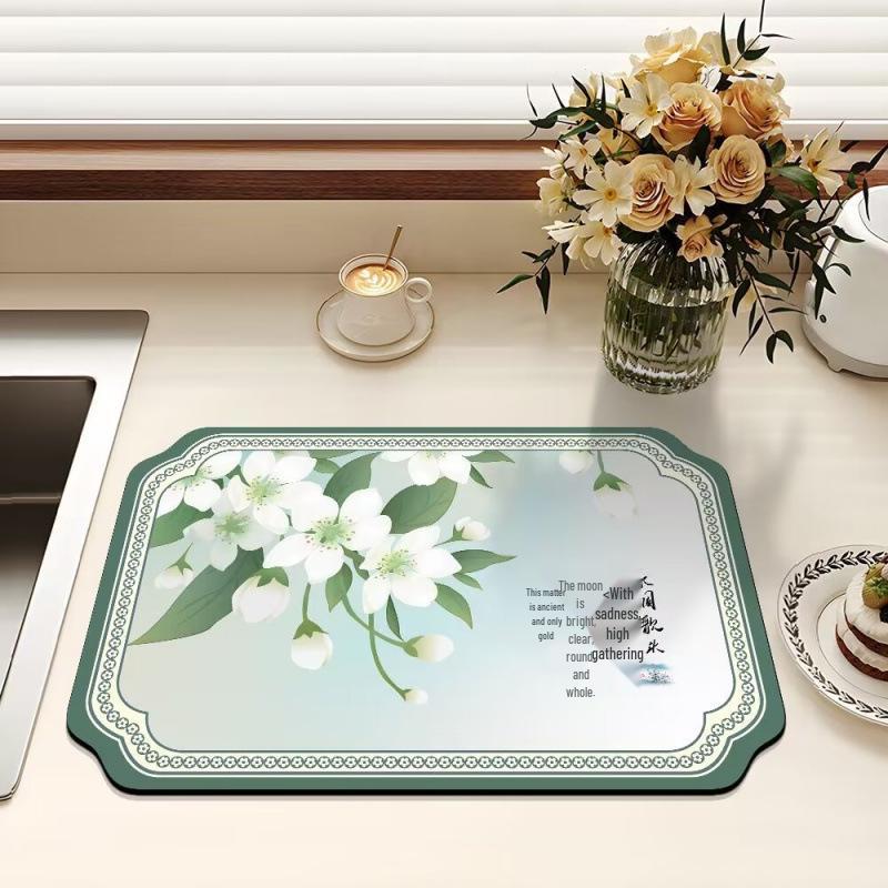 Ancient Style Diatom Mud Absorbent Heat Insulation Mat - Tea Table, Bar Counter, and Kitchen Draining Coaster