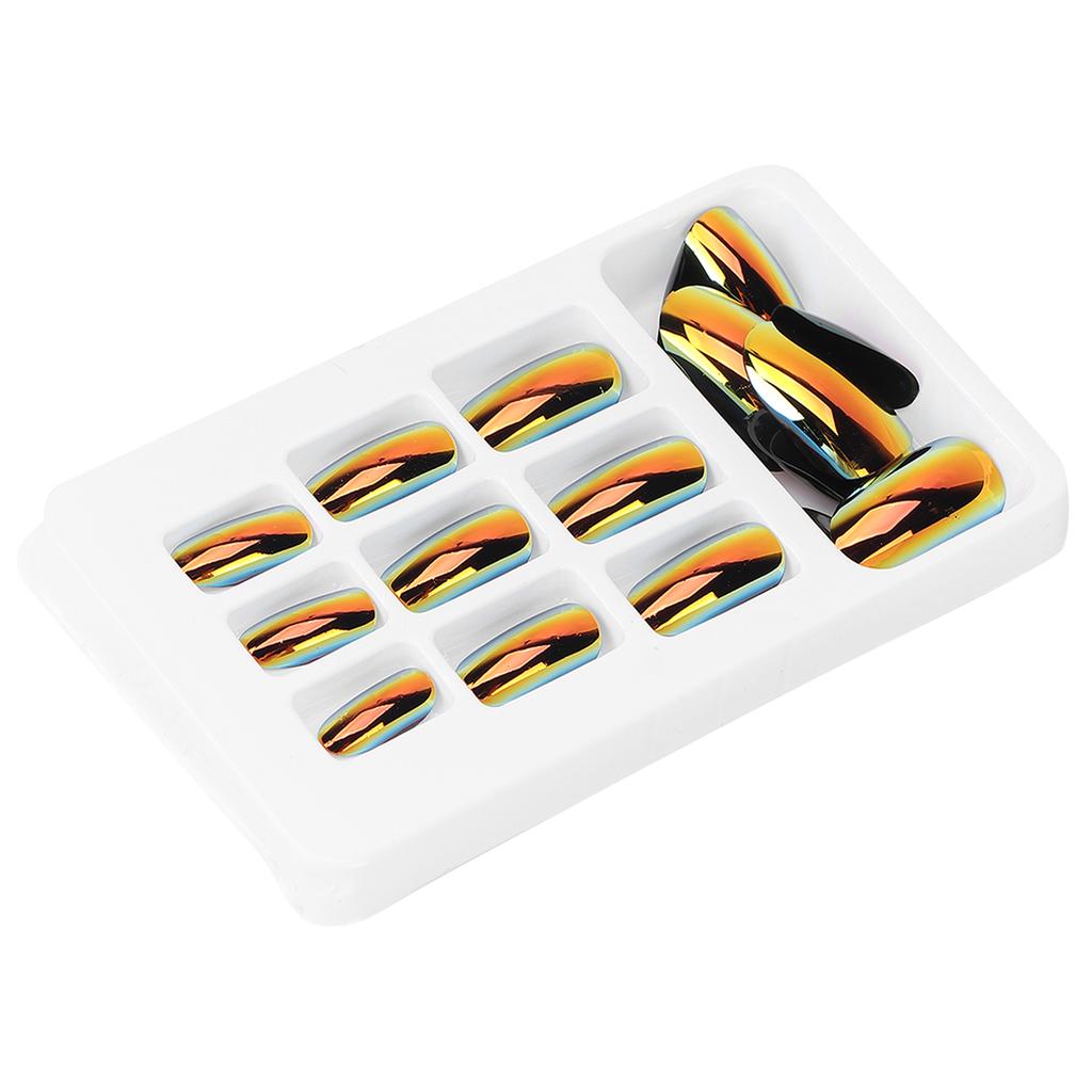 24pcs Fashionable Fake Nails Detachable Bright Color False Nail Patch Full Cover Nail Art Tips