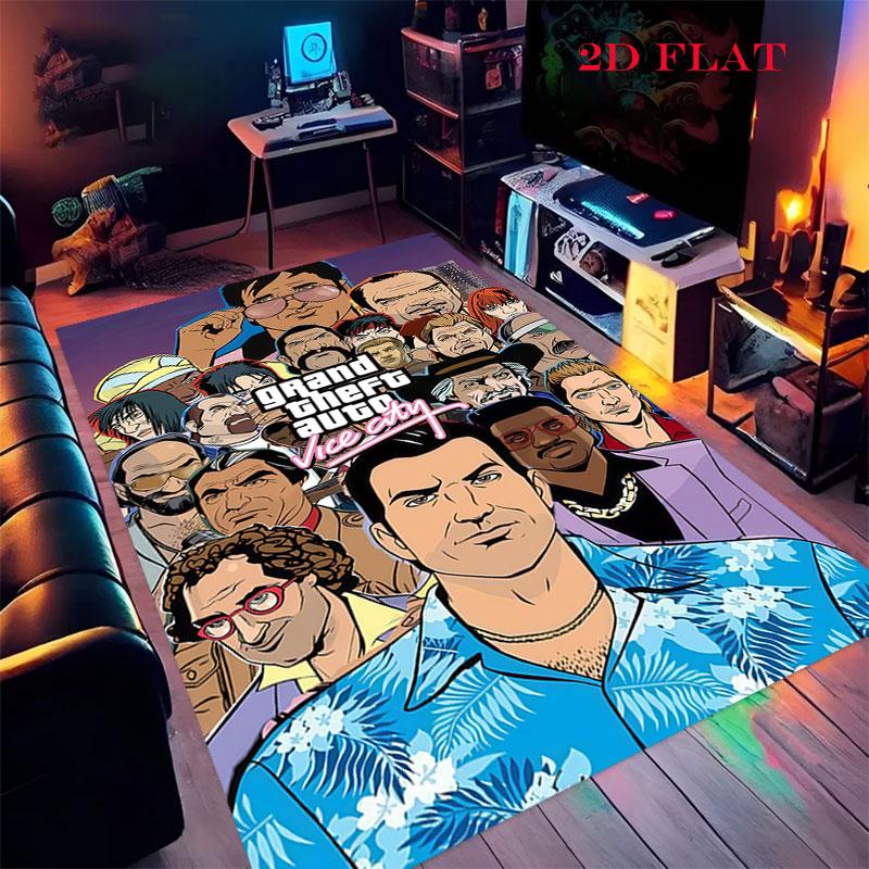 Tappeto GTA Legacy per Soggiorno Camera da Letto Casa Decorazione Divano, Tappetino Antiscivolo per Giochi Bambini