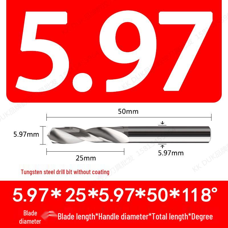 Straight Shank Solid Carbide Drill Bit Set (5.91–5.99mm)