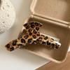 Coffee Color Hair Claw Clip Leopard Print Shark Clip Crab Hair Clip  for Women Hair Accessories
