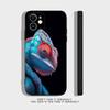 Cute Animal Chameleon Phone Case For iPhone 17,16,15,14,13,12,11,XR,Pro,XS,Max,XR,Plus,Mini Soft Silicone Black Shockproof
