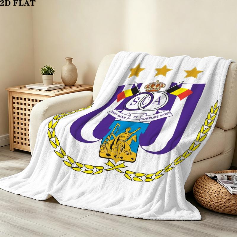 Rsc Anderlecht Print Flannel Blanket, High quality Comfortable for All Seasons, Home Decor, Warmth and Comfort, Perfect for Christmas Gifts