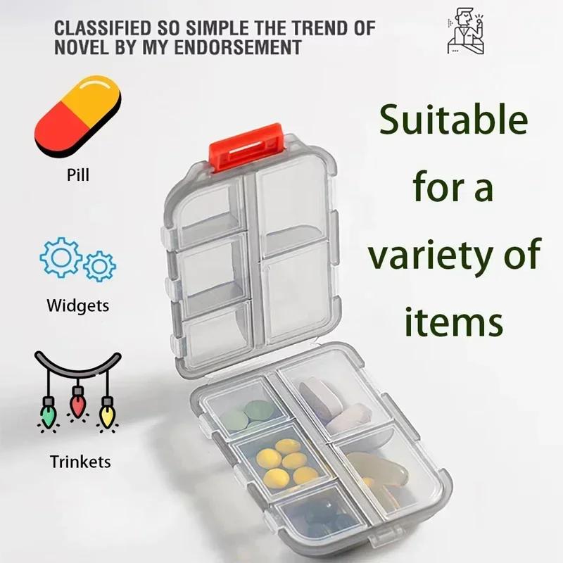Tcare Portable Pill Case Folding Medicine Drugs Pills Capsule Tablet Container Boxs Plastic Empty Drug Organizer Pillbox Cases